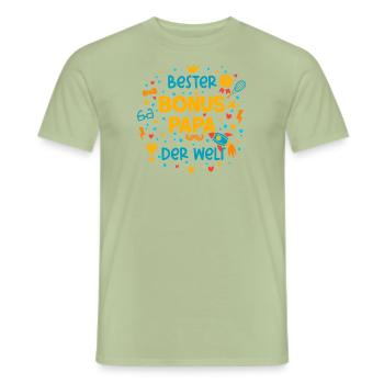 Bonus Papa - Männer T-Shirt - Sage - Vorne - AI Model Male 178 light (178cm)