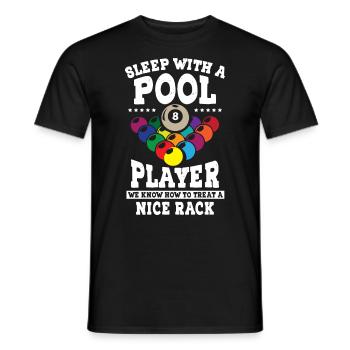 Sleep with a pool player Funny Billiards - Männer T-Shirt - Schwarz - Vorne - AI Model Male 178 light (178cm)