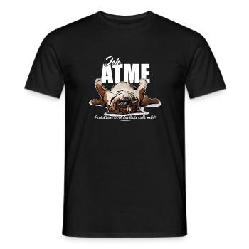 Lustige ENGLISCHE BULLDOGGE atme Wilsigns Hunde - Männer T-Shirt - Schwarz - Vorne - AI Model Male 178 light (178cm)