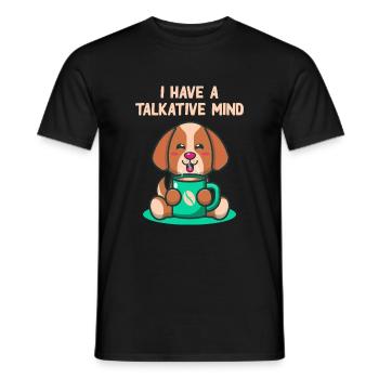 I have a talkative mind, introvert - Men's T-Shirt - black - Front - AI Model Male 178 light (178cm)