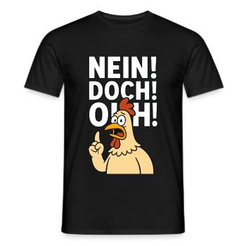 Nein Doch Ohh Huhn Cartoon - Männer T-Shirt - Schwarz - Vorne - AI Model Male 178 light (178cm)