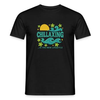 CHILLAXING is the New Lifestyle - Men's T-Shirt - black - Front - AI Model Male 178 light (178cm)