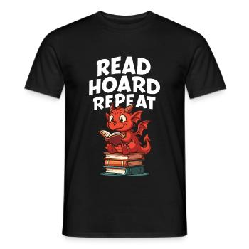 Lesender Baby-Drache - Männer T-Shirt - Schwarz - Vorne - AI Model Male 178 light (178cm)