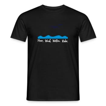 Meer, Wind, Wellen. Ruhe. - Männer T-Shirt - Schwarz - Vorne - AI Model Male 178 light (178cm)