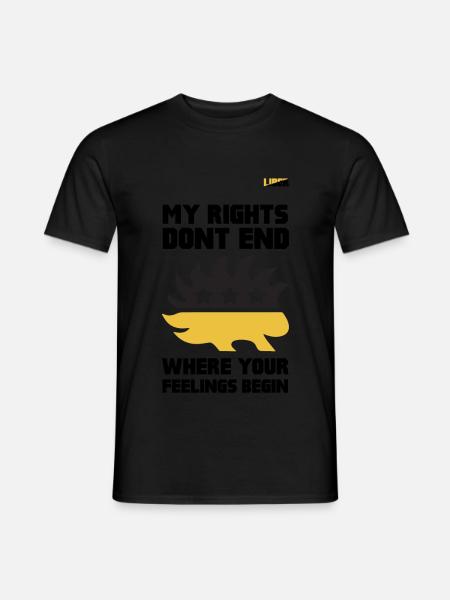 schwarz rot libertäres Stachelschwein3 - Männer T-Shirt - Schwarz