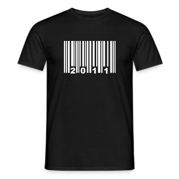2011 - Men's T-Shirt - black - Front - AI Model Male 178 light (178cm)