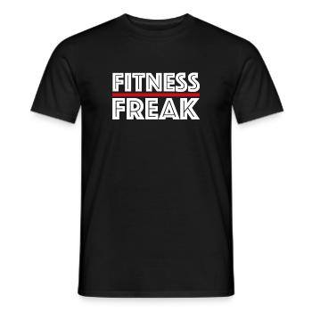 Fitness Freak | Gym, Bodybuilding, Health - Men's T-Shirt - black - Front - AI Model Male 178 light (178cm)