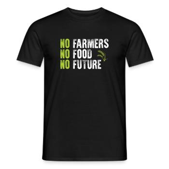 No Farmers No Food No Future Farmer Farmer Demo - Men's T-Shirt - black - Front - AI Model Male 178 light (178cm)