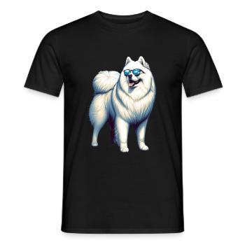 Chien Samoyède Cadeaux Mignon Samoyède Chien Graphique - T-shirt homme - noir - Devant - AI Model Male 178 light (178cm)