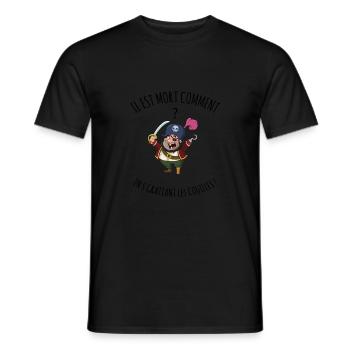 Tshirt humoristique pirate , capitaine crochet , - T-shirt homme - noir - Devant - AI Model Male 178 light (178cm)