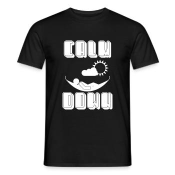Relaxation and relaxation. Just Calm Down - Men's T-Shirt - black - Front - AI Model Male 178 light (178cm)