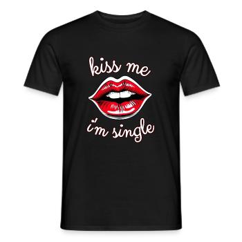 Kiss me idée cadeau cadeau cool pour les célibataires - T-shirt homme - noir - Devant - AI Model Male 178 light (178cm)
