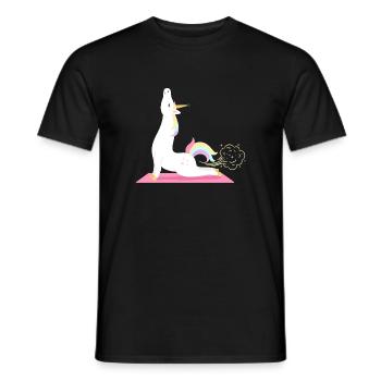 Magic Unicorn Yoga Yogi - Men's T-Shirt - black - Front - AI Model Male 178 light (178cm)