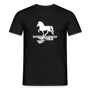 Icelandic Horse: Icelandic Horse Horse Pony Merch - Men's T-Shirt - black - Front - AI Model Male 178 light (178cm)