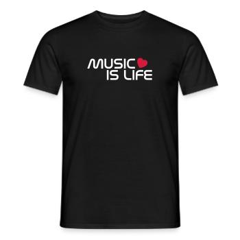 music is life heart FR - T-shirt homme - noir - Devant - AI Model Male 178 light (178cm)