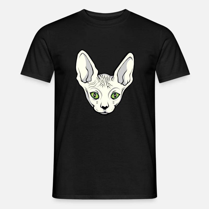 Sphynx-Katze T-Shirt - Männer T-Shirt - Schwarz