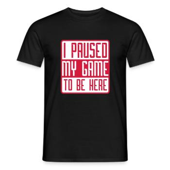 logo j'ai suspendu mon jeu pour être - T-shirt homme - noir - Devant - AI Model Male 178 light (178cm)