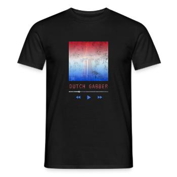 Dutch Gabber Hardtechno (Oldschool Hardcore Early) - Männer T-Shirt - Schwarz - Vorne - AI Model Male 178 light (178cm)