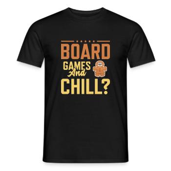 boardgames and chill - Männer T-Shirt - Schwarz - Vorne - AI Model Male 178 light (178cm)