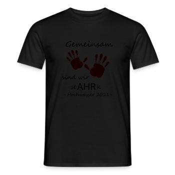 We AHR together | Ahrtal Hochwasser SolidAHRität - Männer T-Shirt - Schwarz - Vorne - AI Model Male 178 light (178cm)