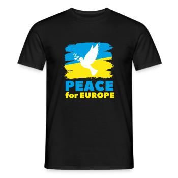Peace for Europe Taube Ukraine Frieden мир Krieg - Männer T-Shirt - Schwarz - Vorne - AI Model Male 178 light (178cm)