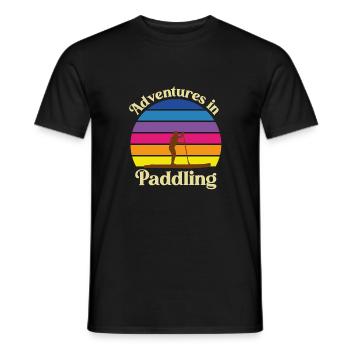 Aventures en Pagayage - SUP - Paddleboard - T-shirt homme - noir - Devant - AI Model Male 178 light (178cm)