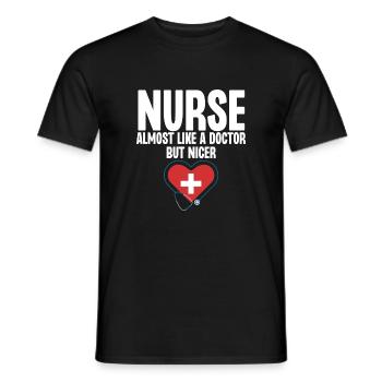 Infirmière presque comme un médecin mais plus gentille - T-shirt homme - noir - Devant - AI Model Male 178 light (178cm)