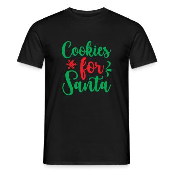 Cookies for santa - Christmas humor - Men's T-Shirt - black - Front - AI Model Male 178 light (178cm)