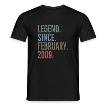 Legend Since February 2009 - Men's T-Shirt - black - Front - AI Model Male 178 light (178cm)