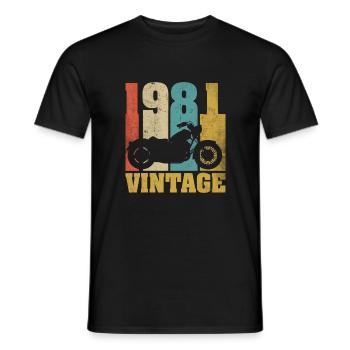 1981 Né anniversaire motard motard cadeau de moto - T-shirt homme - noir - Devant - AI Model Male 178 light (178cm)