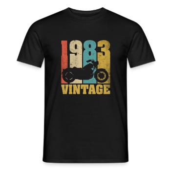 1983 Jahrgang Geburtstag Biker Motorrad Geschenk - Männer T-Shirt - Schwarz - Vorne - AI Model Male 178 light (178cm)