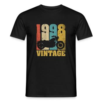 1998 Born birthday biker motorcycle gift - Men's T-Shirt - black - Front - AI Model Male 178 light (178cm)