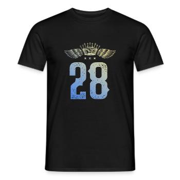 28 Zahl Krone - Männer T-Shirt - Schwarz - Vorne - AI Model Male 178 light (178cm)
