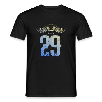 29 Zahl Krone - Männer T-Shirt - Schwarz - Vorne - AI Model Male 178 light (178cm)