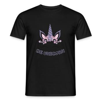 Einhornpower - Männer T-Shirt - Schwarz - Vorne - AI Model Male 178 light (178cm)