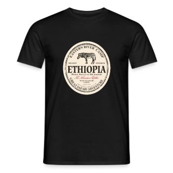 Ethiopie - Zèbre - T-shirt homme - noir - Devant - AI Model Male 178 light (178cm)