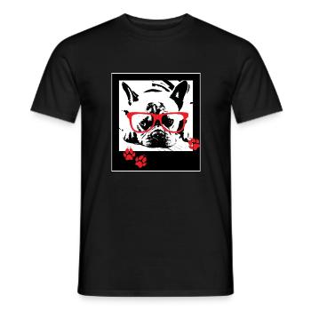 Chien Bouledogue français - T-shirt homme - noir - Devant - AI Model Male 178 light (178cm)