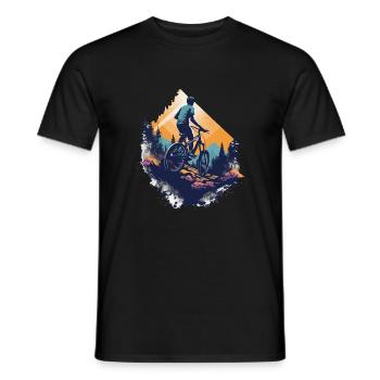 Mountainbiken in den Bergen - Männer T-Shirt - Schwarz - Vorne - AI Model Male 178 light (178cm)