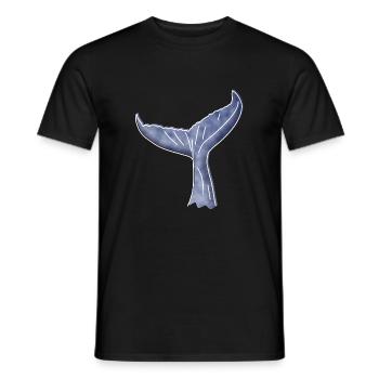 "Whale Fin", Boho Line Art Design, Series "Ocean" - Men's T-Shirt - black - Front - AI Model Male 178 light (178cm)