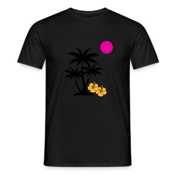 palme sunset - Männer T-Shirt - Schwarz - Vorne - AI Model Male 178 light (178cm)