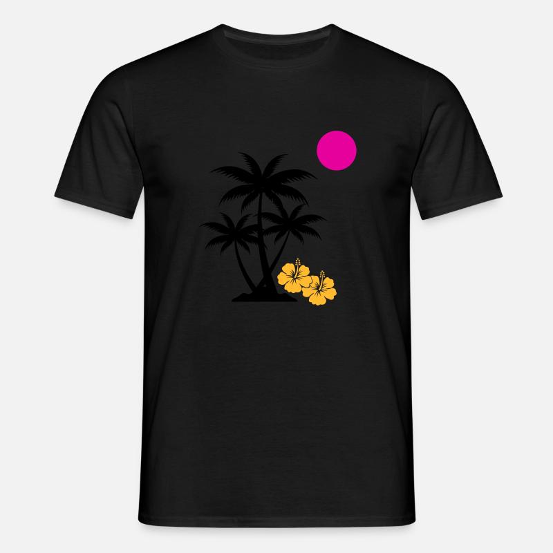 palme sunset - Männer T-Shirt - Schwarz