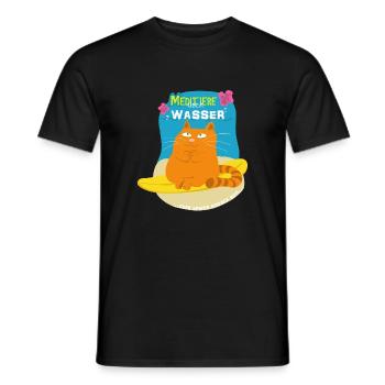 katze wasser meditation - Männer T-Shirt - Schwarz - Vorne - AI Model Male 178 light (178cm)