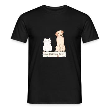 Four Paws - Men's T-Shirt - black - Front - AI Model Male 178 light (178cm)