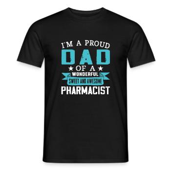 Je suis fier papa d’un pharmacien génial - T-shirt homme - noir - Devant - AI Model Male 178 light (178cm)