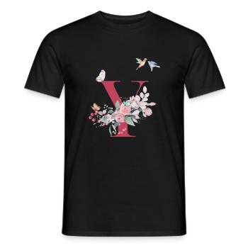 Letter y floral - gift idea - Men's T-Shirt - black - Front - AI Model Male 178 light (178cm)