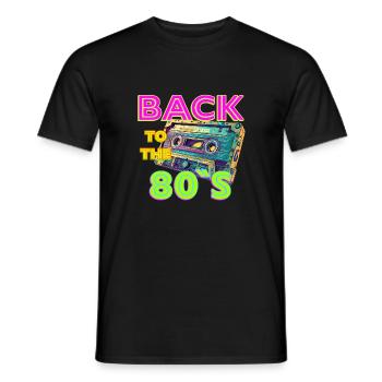 80's 1980's Party Retro Vintage - Men's T-Shirt - black - Front - AI Model Male 178 light (178cm)