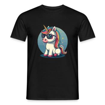 licorne drôle licorne arc-en-ciel - T-shirt homme - noir - Devant - AI Model Male 178 light (178cm)