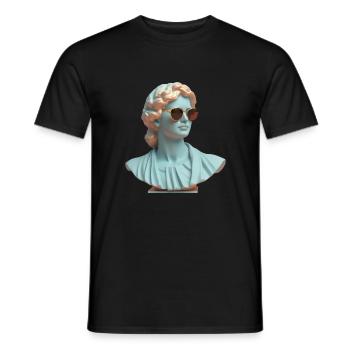 Statue Roman with sunglasses modern style art - Men's T-Shirt - black - Front - AI Model Male 178 light (178cm)