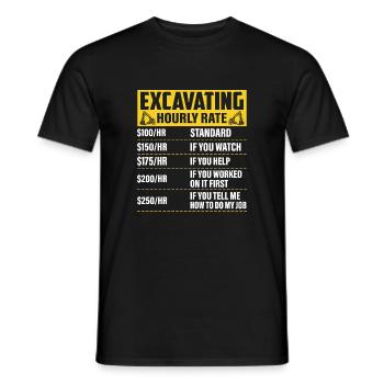 Excavating -Hourly Rate- Driver Excavator - Men's T-Shirt - black - Front - AI Model Male 178 light (178cm)