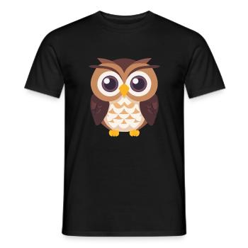 Eagle owl owl bird baby - Men's T-Shirt - black - Front - AI Model Male 178 light (178cm)